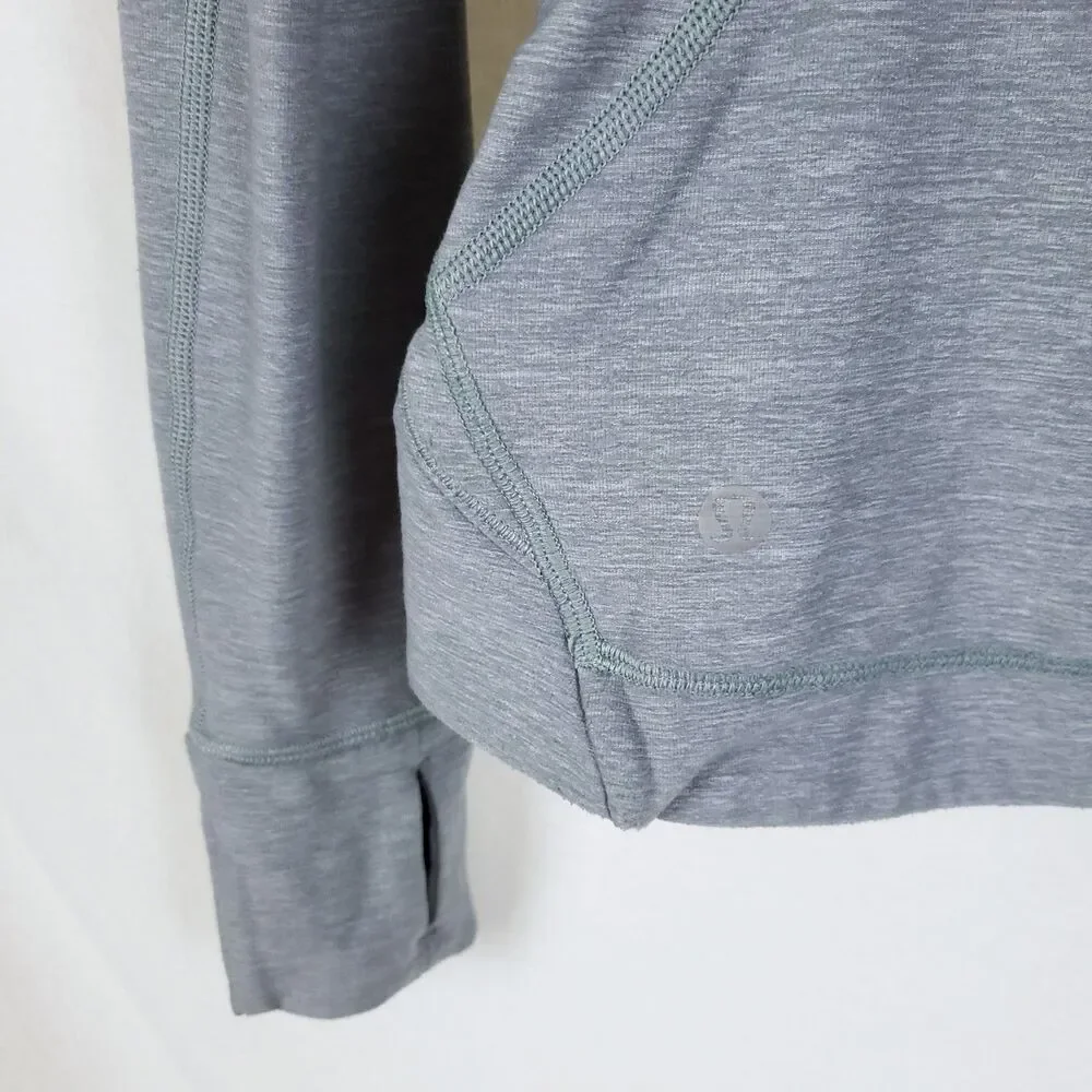 Lululemon Running Jacket Thumbholes Womens 6 Gray Asymmetric Moisture Wick